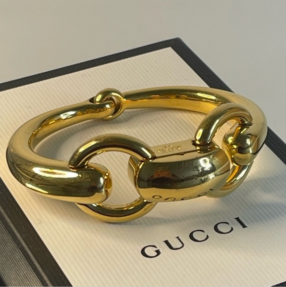Gucci Gold Tone Metal Cuff Bracelet - Picture 1 of 5